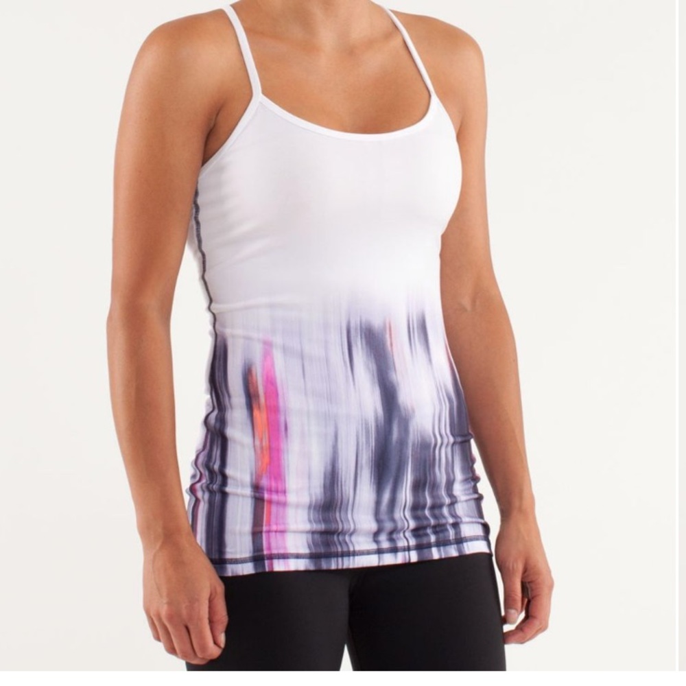 lululemon athletica White and Multicolor Tank Top